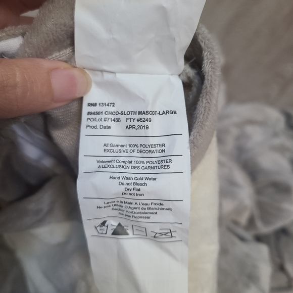 Kids sloth mascot costume sz large - Picture 8 of 8